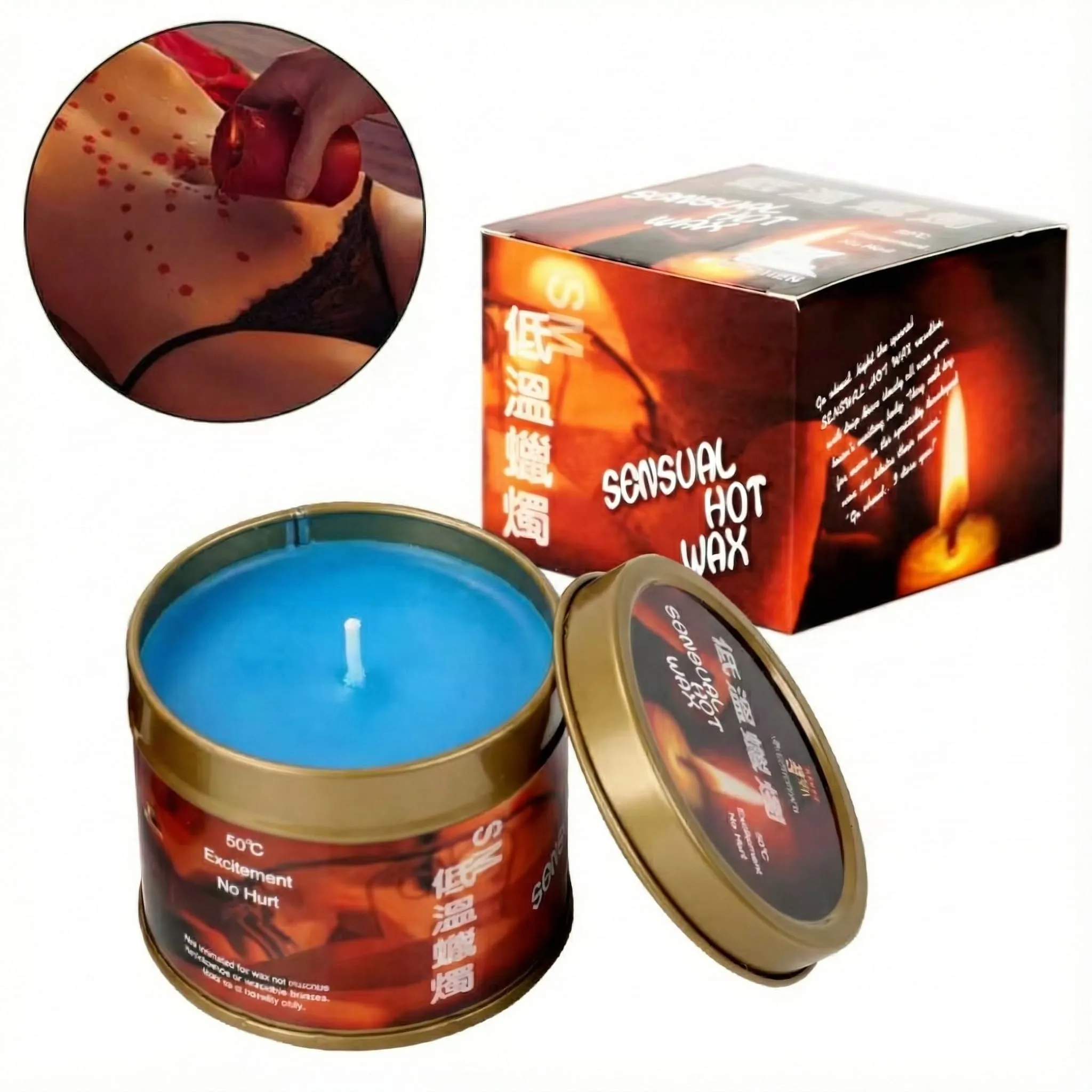 Sensual Hot Wax Blue Massage Candle Kokulu Erotik Masaj Mumu Düşük Sıcaklıkta Damla BDSM Mum