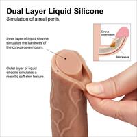 22 CM Yumuşak Dokulu Çift Katmanlı Platin Silikon Realistik Penis - Dual layered Platinum Silicone Cock