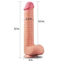31 CM Yumuşak Dokulu Çift Katmanlı Realistik Penis - Dual Layered Platinum Silicone Cock