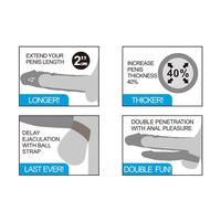 5 CM Dolgulu Gerçekçi Ten Doku Çatal Penis Kılıfı - Pleasure X-Tender