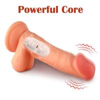 Alvin - Kumandalı Vantuzlu Güçlü Titreşimli Gerçekçi Yapay Penis Realistik Dokuda Dildo 18 CM