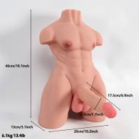 Scott - Anal Girişli 17.5 CM Penisli Isıtmalı Titreşimli Realistik Yarım Vücut Erkek Manken 6.1 KG