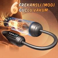 Automatic MXL1 - Ekstra Büyük Hazneli Yedek Başlıklı 6 Emiş Modlu Dijital Ekran Profesyonel Otomatik Penis Pompası