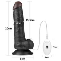 Belden Bağlamalı Titreşimli Ultra Yumuşak Gerçekçi Et Dokulu Realistik Zenci Vibratör Dildo 20 CM