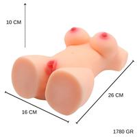 BIG ASS Mica Realistik Anal Vajinal Çift Girişli Yarım Vücut Mastürbatör