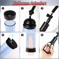 Classic MXL1 - Ekstra Büyük Hazneli 3 Silikon Penis Halkalı Profesyonel Klasik Penis Pompası Seti