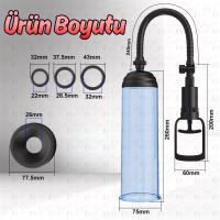 Classic MXL1 - Ekstra Büyük Hazneli 3 Silikon Penis Halkalı Profesyonel Klasik Penis Pompası Seti