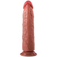 Hardy - Ultra Yumuşak Doku Testissiz Realistik Dildo Çift Katmanlı Silikon Gerçekçi Yapay Penis 22 CM