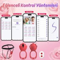 Ivy APP RCT - Şarjlı Kumanda Ve Telefon Kontrollü Vajina Çevresi ve Klitoris Uyarıcı Kemerli Giyilebilir Couple Vibratör