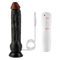 Jadon - Kumandalı Vantuzlu Güçlü Titreşimli Gerçekçi Zenci Yapay Penis Realistik Dokuda Dildo 23 CM