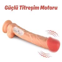 Liam - Kumandalı Vantuzlu Güçlü Titreşimli Gerçekçi Yapay Penis Realistik Dokuda Dildo 23 CM