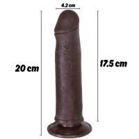 Lionel - Hareketli Kayar Deri Çift Katmanlı Realistik Vibratör Dildo Ultra Yumuşak Testissiz Gerçekçi Titreşimli Zenci Yapay Penis