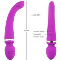 MASSAGE STICK Çift Taraflı Kullanılabilir G-Spot Uyarıcı ve Klitoris Masaj Vibratör - Mor