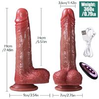 Louis - Şarjlı Kumandalı Isıtmalı İleri Geri Hareketli ve Rotasyonlu Gerçekçi Damarlı Yapay Penis Vibrator