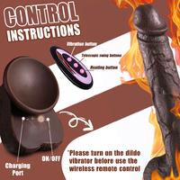 Derek - Şarjlı Kumandalı Isıtmalı İleri Geri Hareketli ve Rotasyonlu Gerçekçi Damarlı Zenci Yapay Penis Vibrator