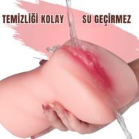 Daria - Realistik Dokulu Oral Anal Vajinal 3 in 1 Titreşimli Suni Vajina