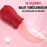 Vicky Şarjlı Klitoris Uyarıcı Titreşimli ve Hareketli Sessiz Mini Gerçekçi Dil Vibratör