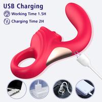 PRIME TOYS Ellie Şarjlı 2 in 1 Klitoris G Nokta Uyarıcı Dil Yalama Hareketli Kavisli Vibratör