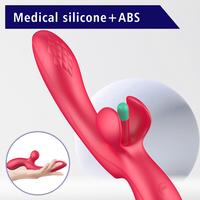 Anna Şarjlı 2 in 1 Klitoris G Nokta Uyarıcı Titreşimli Çırpma Hareketli Kavisli Vibratör