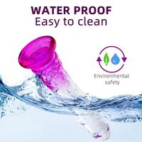 MYST COLOR Dildo Realistik Jel Dokuda Testissiz Ultra Yumuşak Şeffaf Mor Yapay Penis