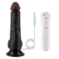 Ricky - Kumandalı Vantuzlu Güçlü Titreşimli Gerçekçi Zenci Yapay Penis Realistik Dokuda Dildo 20 CM