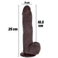 Ruben - Hareketli Kayar Deri Çift Katmanlı Realistik Vibratör Dildo Ultra Yumuşak Gerçekçi Titreşimli Zenci Yapay Penis