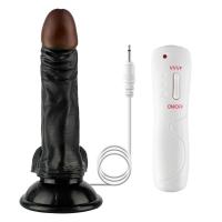 Ryan - Kumandalı Vantuzlu Güçlü Titreşimli Gerçekçi Zenci Yapay Penis Realistik Dokuda Dildo 21 CM