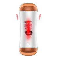 S2 Şarjlı İnleme Sesli Güçlü Titreşimli Vajina ve Oral Çift Taraflı Realistik Cup Mastürbatör