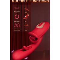 Şarjlı Klitoris G Nokta Uyarıcı Çırpma ve Dil Dudak Hareketli Güçlü Titreşimli 2 in 1 Oral Vibratör