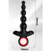 Şarjlı Tutma Aparatlı Anal Beads Eğilebilir Çift Motorlu Güçlü Titreşimli Boncuk Anal Vibratör