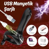 Şarjlı Telefon Kontrollü Perine Uyarıcı Kılıf G Nokta Uyarıcı Titreşimli Penis Halkası