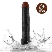 Thomas - Kumandalı Büyük Boy Güçlü Titreşimli Gerçekçi Zenci Yapay Penis Realistik Dokuda Dildo 28 CM