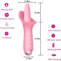 TONGUE Şarjlı Su Geçirmez Güçlü Titreşimli G Nokta ve Klitoris Uyarıcı Dil Vibratör