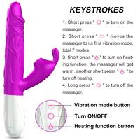 V50 - Şarjlı Akıllı Isıtma Özellikli Güçlü Titreşimli G-Spot ve Klitoris Uyarıcı 2 in 1 Yapay Penis Rabbit Vibratör