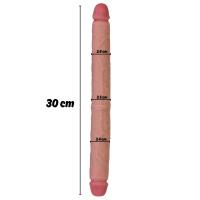 Victor - Sliding Skin Ultra Soft Realistic Double Ended Dildo Hareketli Kayar Deri Çift Katmanlı Çift Taraflı Gerçekçi Yapay Penis 30 CM