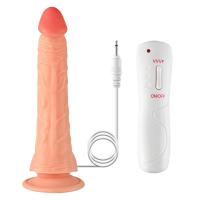 Wesley - Kumandalı Vantuzlu Eğik Yapı Güçlü Titreşimli Gerçekçi Yapay Penis Realistik Dokuda Dildo 22 CM