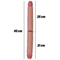 Zach - Sliding Skin Ultra Soft Realistic Double Ended Dildo Hareketli Kayar Deri Çift Katmanlı Çift Taraflı Gerçekçi Yapay Penis 45 CM