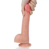 20 CM Yumuşak Dokulu Çift Katmanlı Platin Silikon Realistik Penis - Dual layered Platinum Silicone Cock