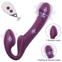 Alice Şarjlı Uzaktan Kumandalı Rotasyon Hareketli Çift Taraflı Strapless Strapon Vibratör