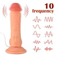 Alvin - Kumandalı Vantuzlu Güçlü Titreşimli Gerçekçi Yapay Penis Realistik Dokuda Dildo 18 CM
