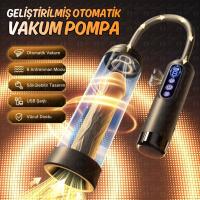 Automatic MXL1 - Ekstra Büyük Hazneli Yedek Başlıklı 6 Emiş Modlu Dijital Ekran Profesyonel Otomatik Penis Pompası