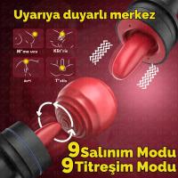 Automatic Tongue - 9 Emiş Modlu 9 Titreşim ve Rotasyon Dil Hareketli Profesyonel Otomatik Göğüs ve Vajina Vakum Pompası