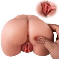Bethany - Anal Vajina Çift Girişli Titreşimli Isıtmalı Realistik Kalça Suni Vajina Mastürbatör 1.1KG
