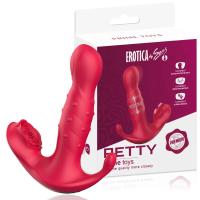 Betty Şarjlı Kayma ve Dalga Hareketli 3 in 1 Anal Vajina Klitoris Uyarıcı Vibratör