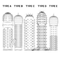 Tırtıklı Kabartmalı Güçlü Uyarıcı Şeffaf Silikon Penis Kılıfı - TYPE E
