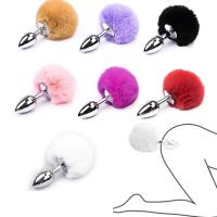 Paslanmaz Çelik Beyaz Tavşan Kuyruklu Pürüzsüz Silver Bunny Tail Metal Anal Butt Plug