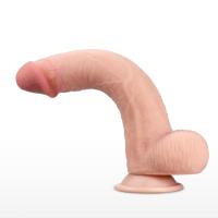 Calvin - Hareketli Kayar Deri Çift Katmanlı Realistik Vibratör Dildo Ultra Yumuşak Gerçekçi Titreşimli Yapay Penis