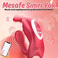 Cara APP RCT - Şarjlı Kumanda Ve Telefon Kontrollü Çift Motorlu G Spot ve Klitoris Uyarıcı Giyilebilir Couple Vibratör