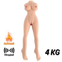 Elsa - İskeletli Yarım Realistik Manken Anal Vajina Çift Girişli Isıtmalı Titreşimli Mastürbatör 4 KG