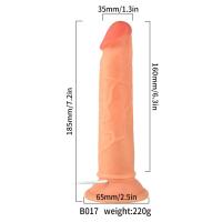Elvis - Kumandalı Vantuzlu Testissiz Güçlü Titreşimli Gerçekçi Yapay Penis Realistik Dokuda Dildo 18 CM